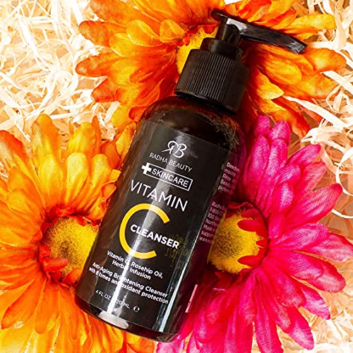 Radha Beauty Vitamin C Facial Cleanser, 4 fl. oz - Clear Pores on Oily, Dry &...