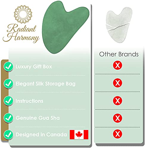 Radiant Harmony Gua Sha - Aventurine Jade Gua Sha Massage Tool as Face Massag...