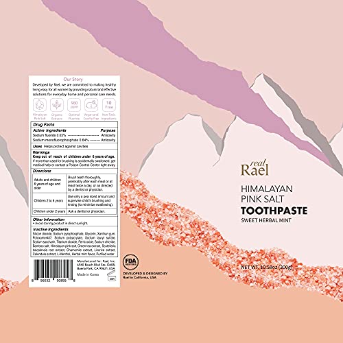 Rael Himalayan Pink Salt Toothpaste - Natural, Vegan, Paraben-Free, Fresh Bre...