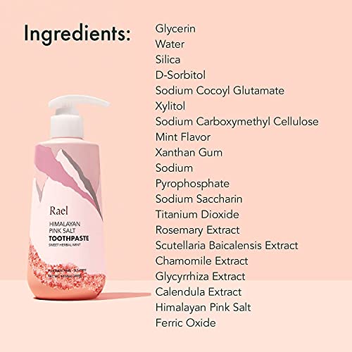 Rael Himalayan Pink Salt Toothpaste - Natural, Vegan, Paraben-Free, Fresh Bre...