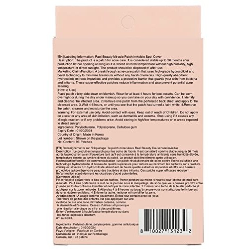 Rael Miracle Invisible Spot Cover - Hydrocolloid, Acne Pimple Absorbing Cover...