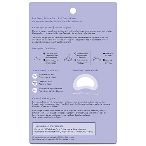 Rael Miracle Large Spot Control Cover - Long Size, Hydrocolloid Strip for Bre...