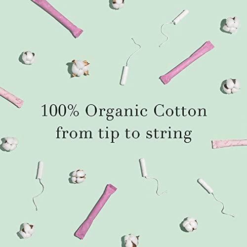 Rael Organic Cotton Compact Tampons - Plant Based Applicator, Chlorine Free, ...