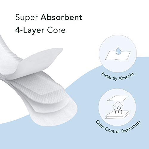 Rael Organic Cotton Cover Incontinence Pads - Moderate Absorbency, Bladder Co...