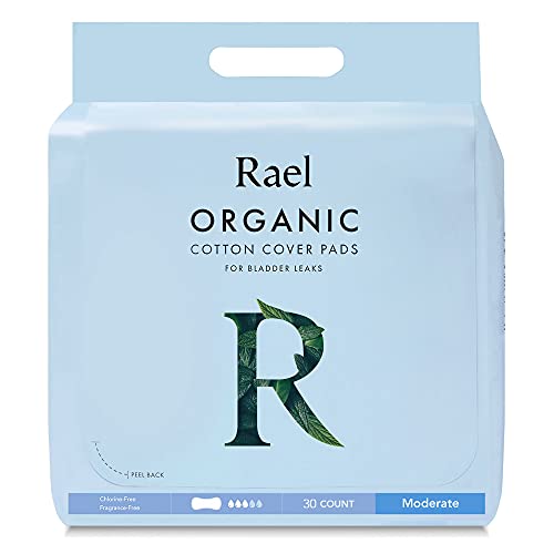 Rael Organic Cotton Cover Incontinence Pads - Moderate Absorbency, Bladder Co...