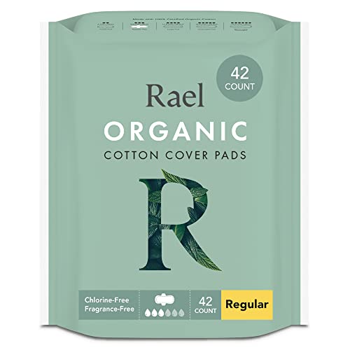 Rael Organic Cotton Cover Pads - Regular Absorbency, Unscented, Ultra Thin Pa...