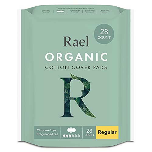 Rael Organic Cotton Cover Pads - Regular Absorbency, Unscented, Ultra Thin Pa...