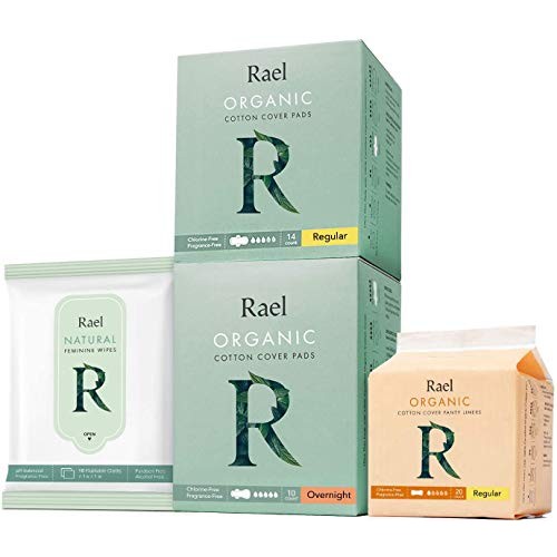Rael Period Essential Value Set - Organic Cotton Cover Regular & Overnight Pa...