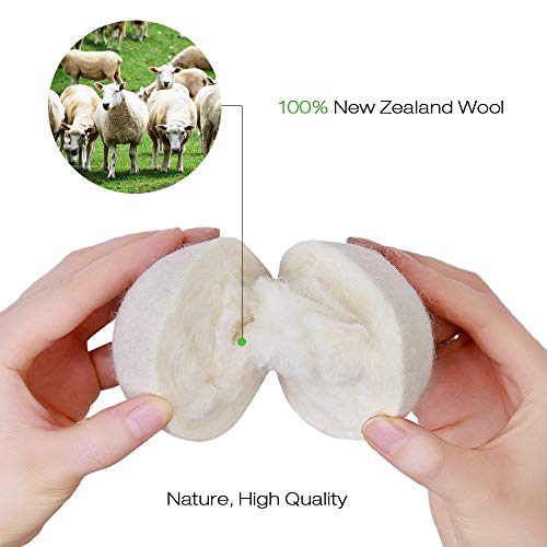 Wool Ball, Raffaelo Wool Dryer Balls XL Premium Reusable Natural Fabric Softe...