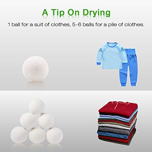 Wool Ball, Raffaelo Wool Dryer Balls XL Premium Reusable Natural Fabric Softe...
