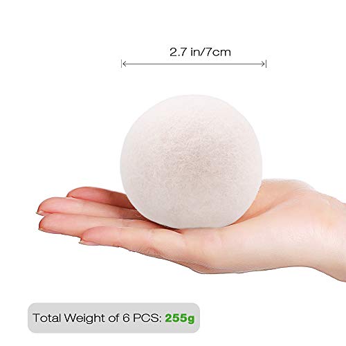Wool Ball, Raffaelo Wool Dryer Balls XL Premium Reusable Natural Fabric Softe...