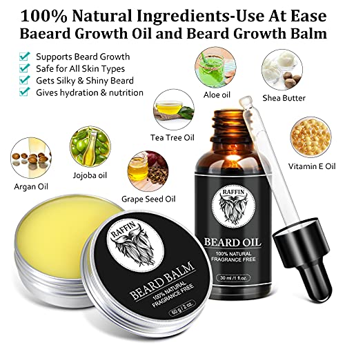 Beard Kit for Men - Beard Grooming Kit with Beard Oil, Beard Balm, Beard Brus...