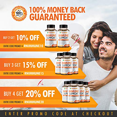 10 in 1 Immune Support Supplement (60 Day Supply)with Vitamin C, Zinc, Elderb...