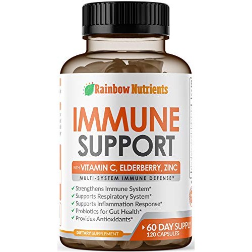 10 in 1 Immune Support Supplement (60 Day Supply)with Vitamin C, Zinc, Elderb...