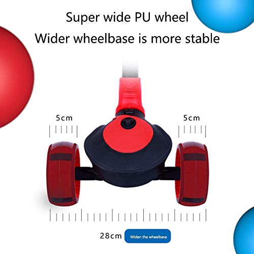 Raincoat 3 Wheel Kick Scooter Anti-Slip Deck Lean to Steer Adjustable Height ...