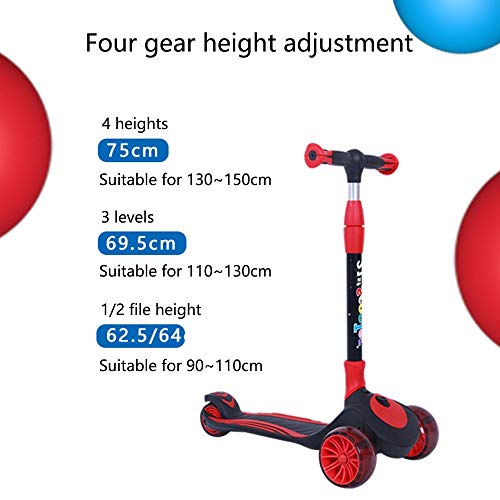 Raincoat 3 Wheel Kick Scooter Anti-Slip Deck Lean to Steer Adjustable Height ...