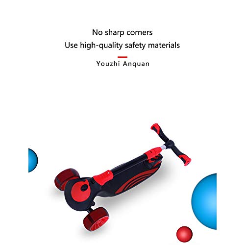 Raincoat 3 Wheel Kick Scooter Anti-Slip Deck Lean to Steer Adjustable Height ...