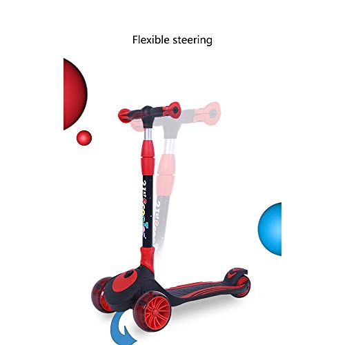 Raincoat 3 Wheel Kick Scooter Anti-Slip Deck Lean to Steer Adjustable Height ...