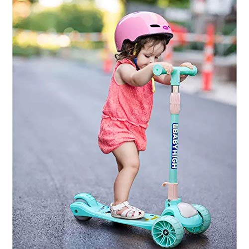 Raincoat 3 Wheel Kick Scooter Anti-Slip Deck Lean to Steer Featuring Led Ligh...