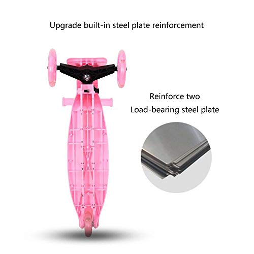 Raincoat 3 Wheel Kick Scooter Anti-Slip Deck Lean to Steer Featuring Led Ligh...