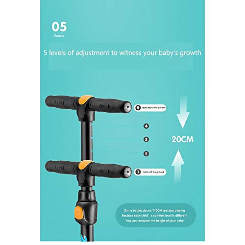 Raincoat 3 Wheel Kick Scooter Featuring Led Light-Up Wheels Adjustable Height...