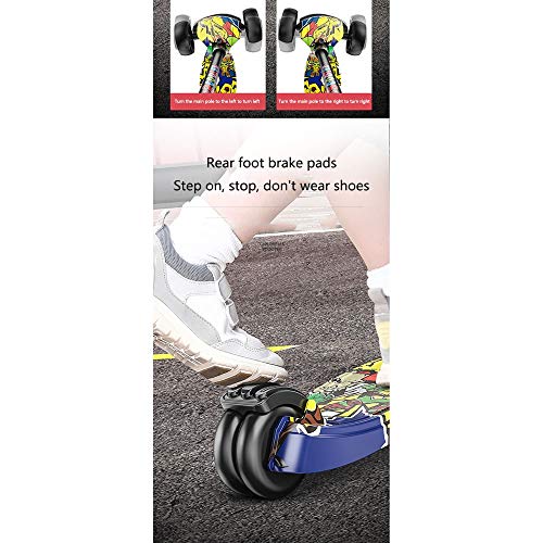 Raincoat 4 Wheel Children Scooter- Lean to Steer - Height Adjustable Foldable...