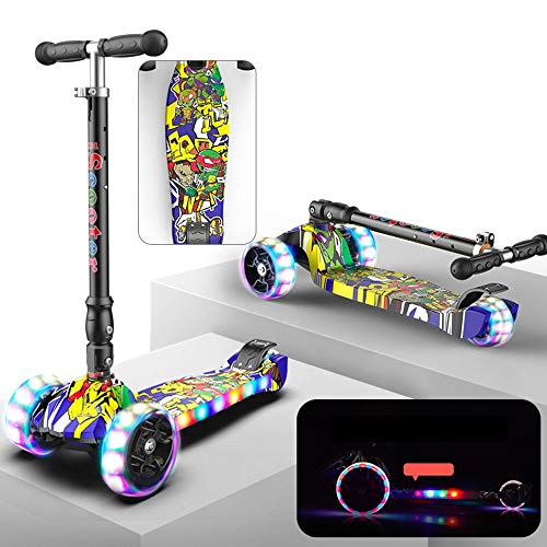 Raincoat 4 Wheel Children Scooter- Lean to Steer - Height Adjustable Foldable...