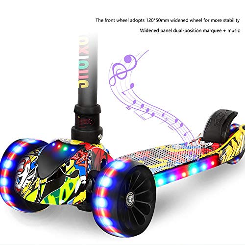 Raincoat 4 Wheel Children Scooter - Perfect for Children Aged 3+ - Led Light-...