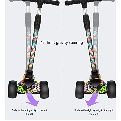 Raincoat 4 Wheel Children Scooter - Perfect for Children Aged 3+ - Led Light-...