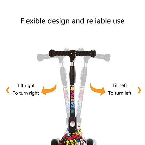 Raincoat 4-Wheel Children's Scooter with Led Lights can Be Folded with Music ...