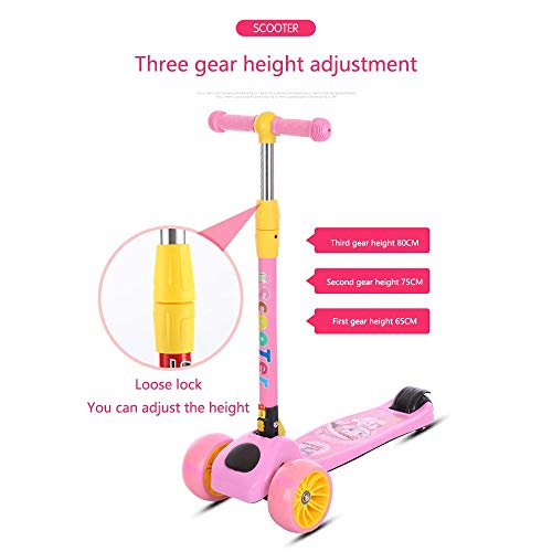 Raincoat 4 Wheel Kick Scooter Anti-Slip Deck Lean to Steer Featuring Led Ligh...