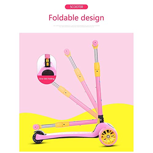 Raincoat 4 Wheel Kick Scooter Anti-Slip Deck Lean to Steer Featuring Led Ligh...