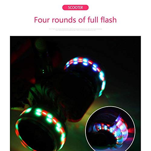 Raincoat 4 Wheel Kick Scooter Anti-Slip Deck Lean to Steer Featuring Led Ligh...