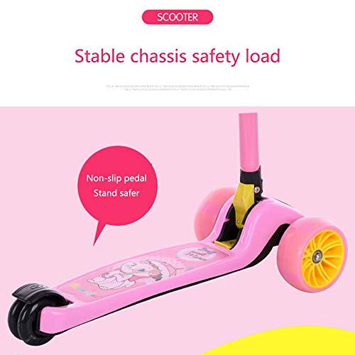 Raincoat 4 Wheel Kick Scooter Anti-Slip Deck Lean to Steer Featuring Led Ligh...