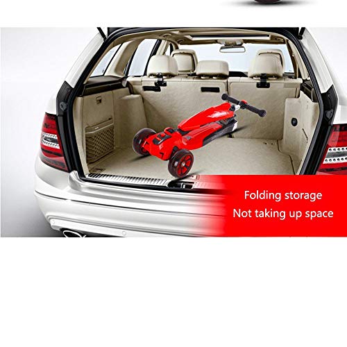 Raincoat 4 Wheel Kick Scooter Featuring Led Light-Up Wheels Adjustable Height...