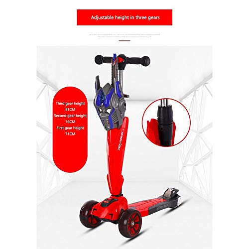 Raincoat 4 Wheel Kick Scooter Featuring Led Light-Up Wheels Adjustable Height...
