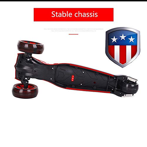 Raincoat 4 Wheel Kick Scooter Featuring Led Light-Up Wheels Adjustable Height...