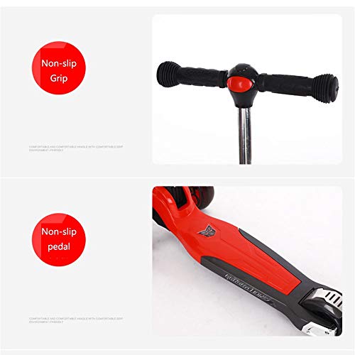 Raincoat 4 Wheel Kick Scooter Featuring Led Light-Up Wheels Adjustable Height...