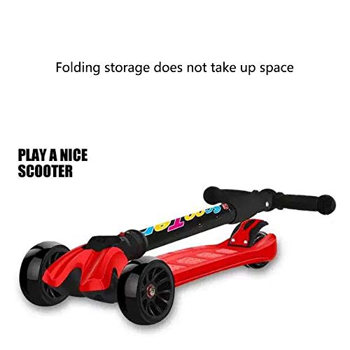 Raincoat 4 Wheel Kids Scooter Adjustable Height Handle with Pu Flashing Wheel...