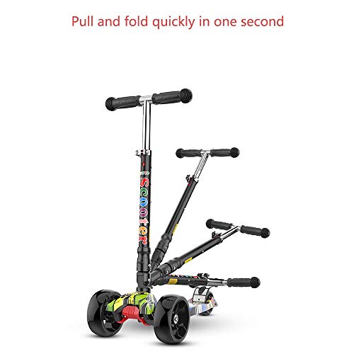 Raincoat 4-Wheel Scooter Upgraded Wheels with Rear Brake Led Lights for 2-16 ...