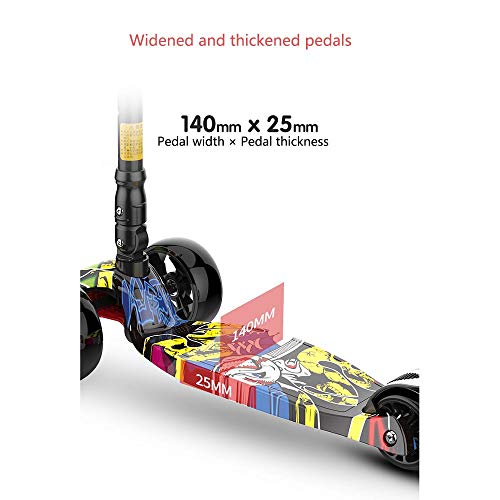 Raincoat 4-Wheel Scooter Upgraded Wheels with Rear Brake Led Lights for 2-16 ...