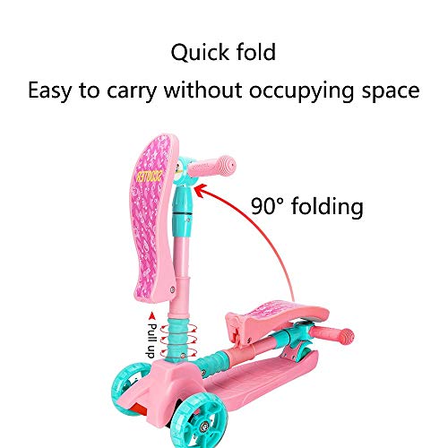 Raincoat 4-Wheel Scooter-with LED Light-Emitting Wheel with Dynamic Music Adj...