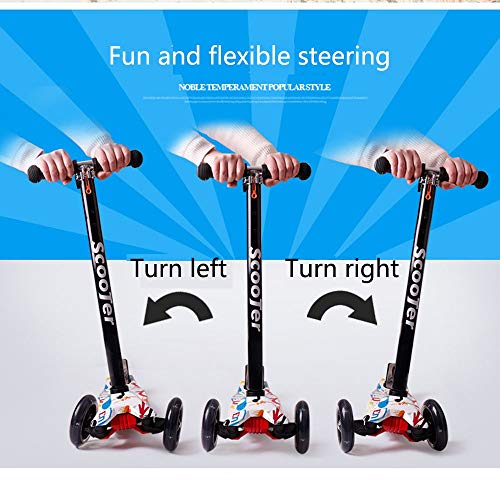 Raincoat 4-Wheel Scooter with Pu Flash Wheels is Removable The Handle Height ...