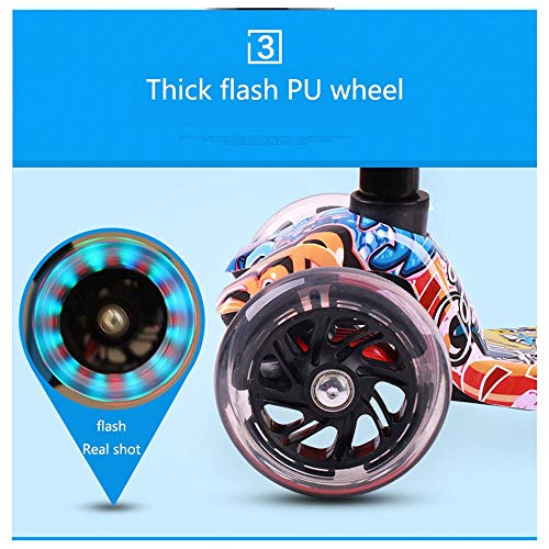 Raincoat 4-Wheel Scooter with Pu Flash Wheels is Removable The Handle Height ...