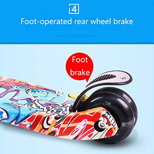 Raincoat 4-Wheel Scooter with Pu Flash Wheels is Removable The Handle Height ...