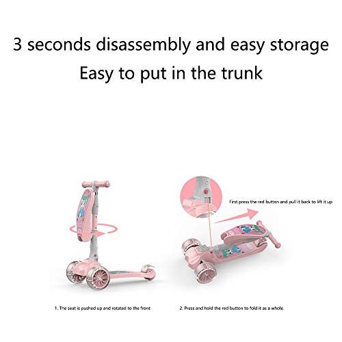 Raincoat Children's 3-Wheel Scooter Anti-Skid Deck with Inclined Steering wit...