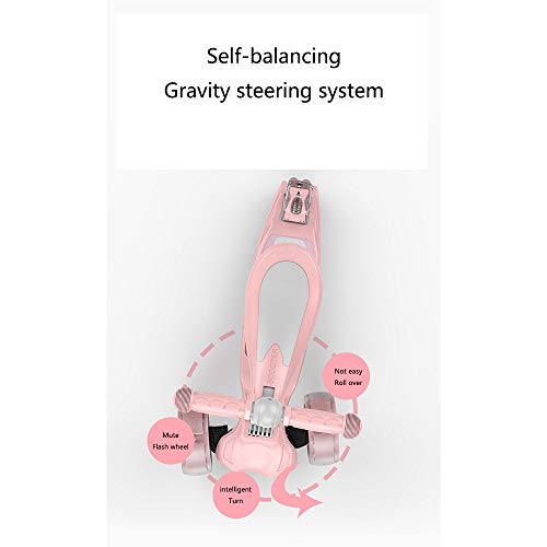 Raincoat Children's 3-Wheel Scooter Anti-Skid Deck with Inclined Steering wit...