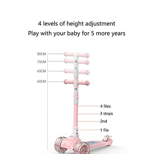 Raincoat Children's 3-Wheel Scooter Anti-Skid Deck with Inclined Steering wit...