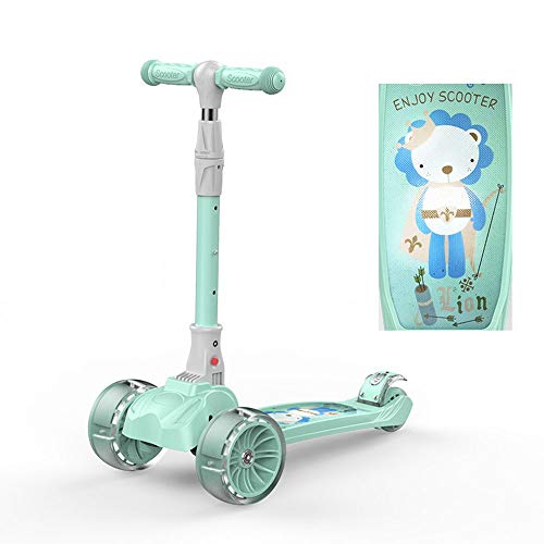 Raincoat Children's 3-Wheel Scooter Anti-Skid Deck with Inclined Steering wit...