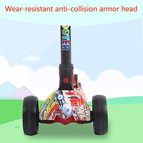 Raincoat Four Wheel Scooter-Foldable and Height Adjustable-Flashing LED Light...